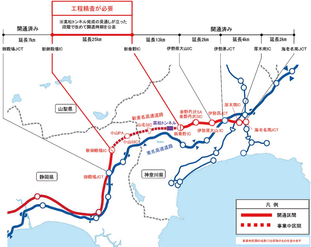 全線開通 １年以上の遅れ