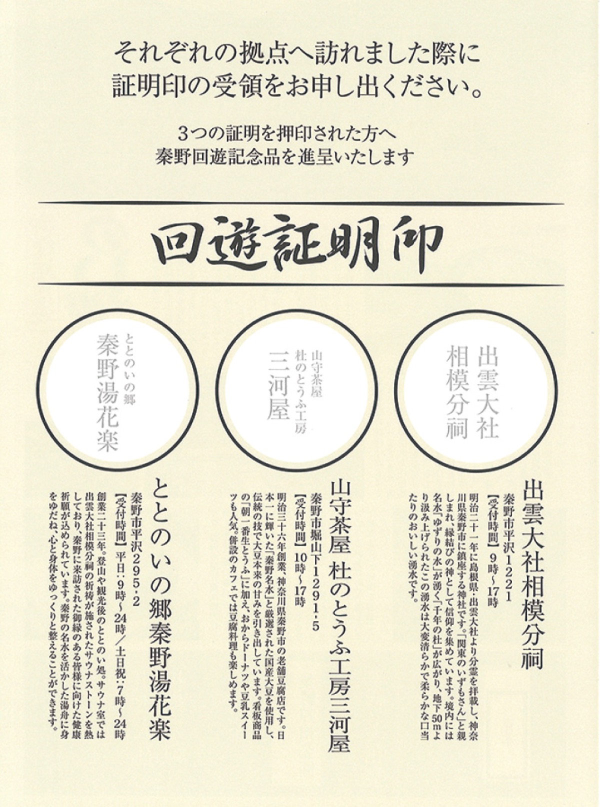 配布される回遊台紙