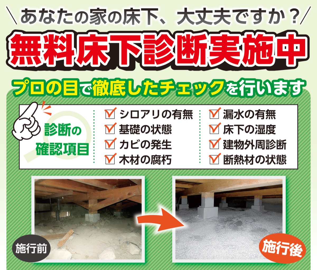 費用と工期抑えた安心のシロアリ対策 (写真1)
