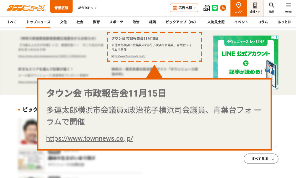 Web版タウンニュース枠テキスト広告