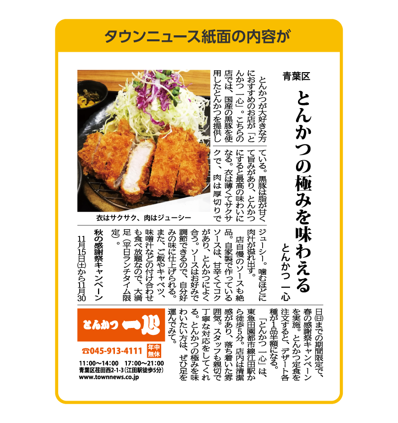 タウンニュース紙面の内容を